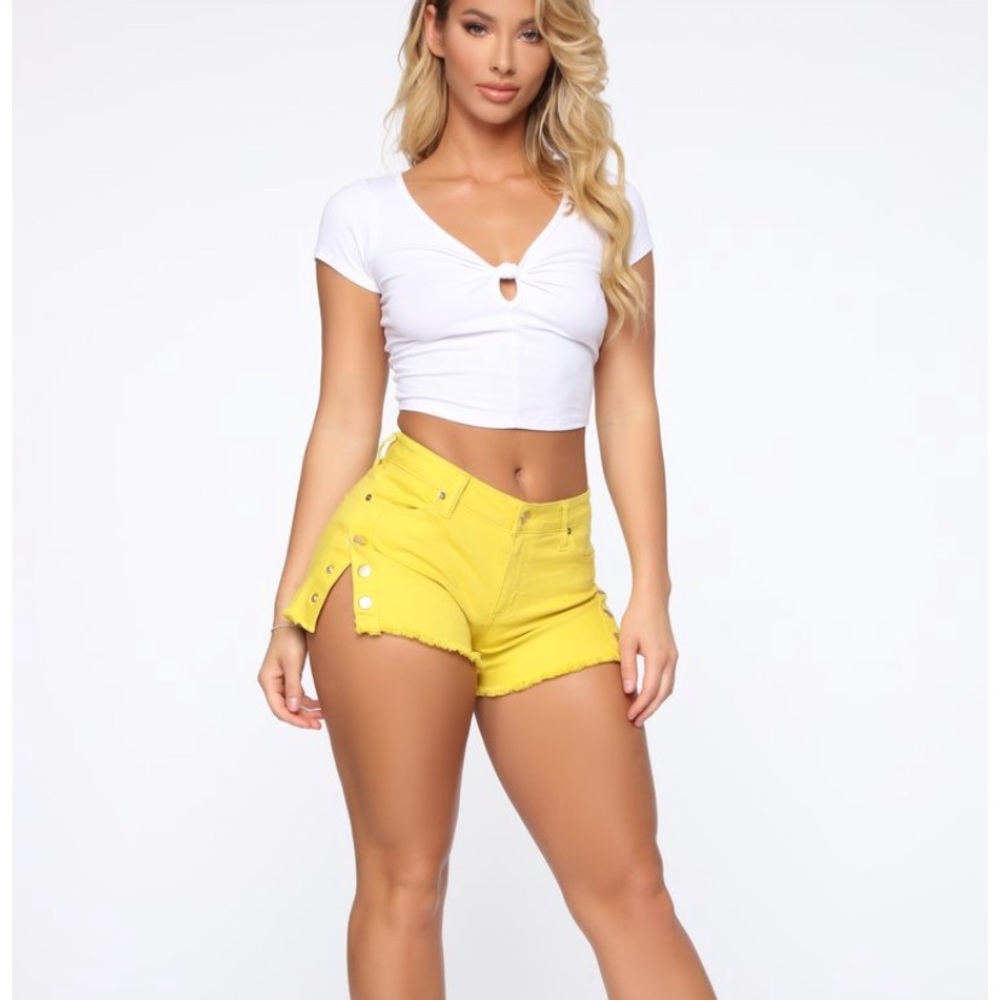 Fashion Nova Ray of Sunshine High Rise Shorts